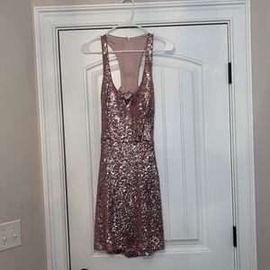 Rose gold sequined dress size11/12